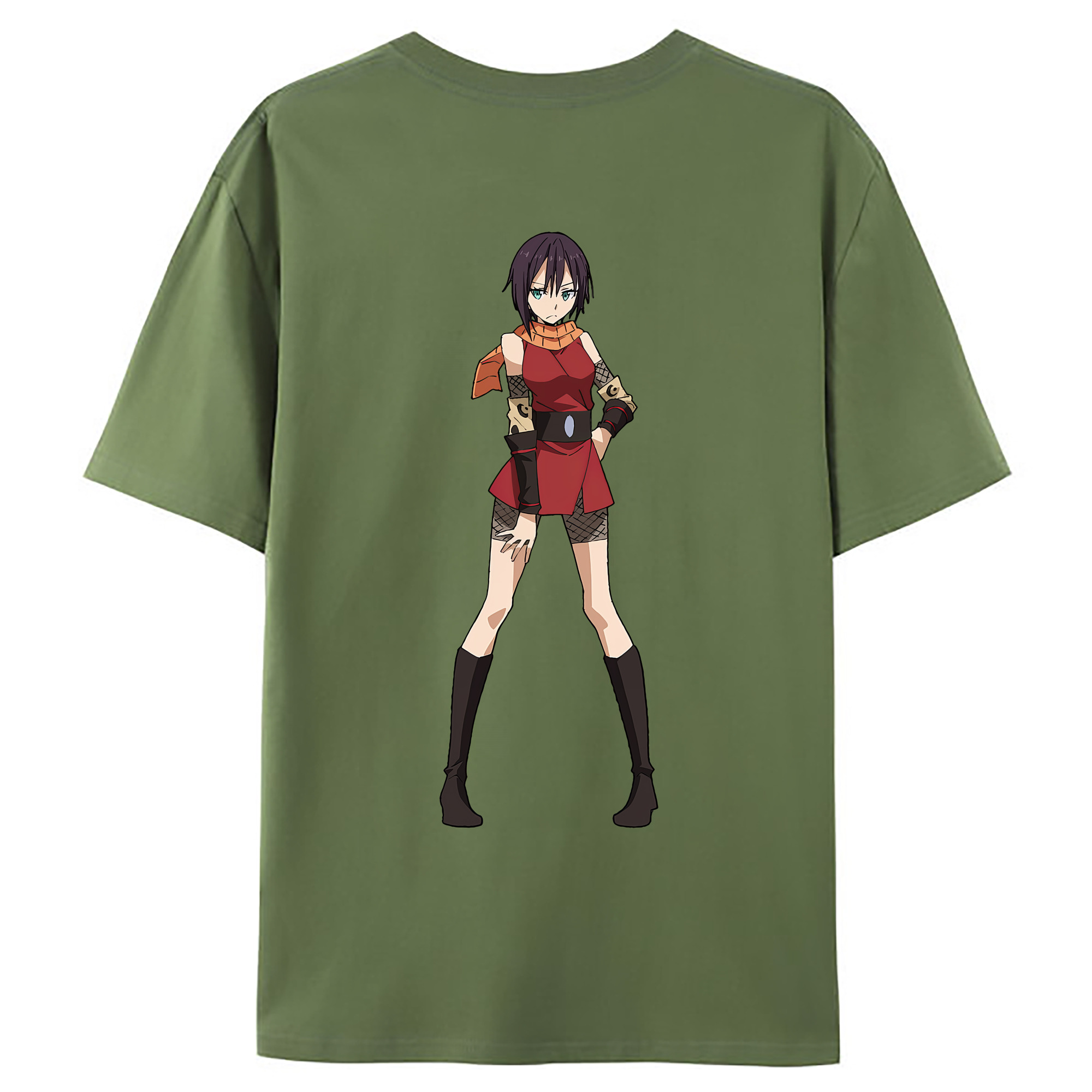 （画像用） 転スラ Regarding Reincarnated to Slime 綿100％ メンズ半袖Tシャツ（バックプリント） 通気性